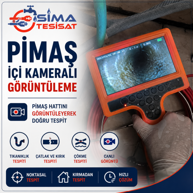 Şişli Su Kaçağı Tespiti | Pimaş İçi Kameralı Görüntüleme Şişli su kaçağı tespiti hizmetinde pimaş içi kameralı görüntüleme cihazı ile gider borularındaki arızaların profesyonel olarak incelenmesi.